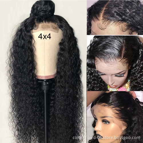 Brazilian hair Jerry curly raw virgin cuticle aligned human hair wigs 5x5 HD lace closure wigs human hair curly